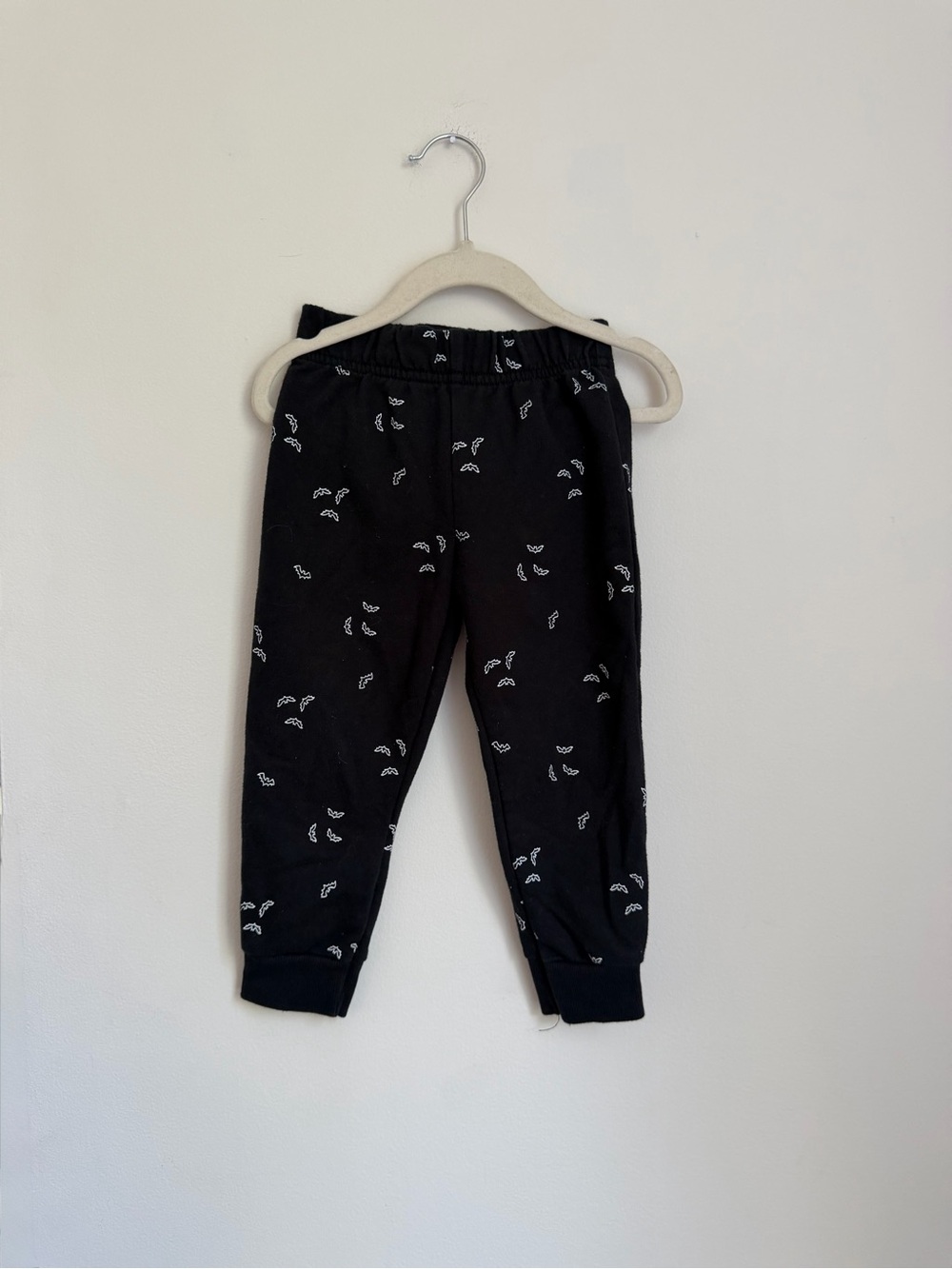 Carter’s Kids Black Joggers with White Bat Print (Size 2T)